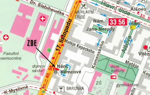 Mapka: Prodejna pečiva SEVAL na ulici 17. listopadu v Ostavě-Porubě