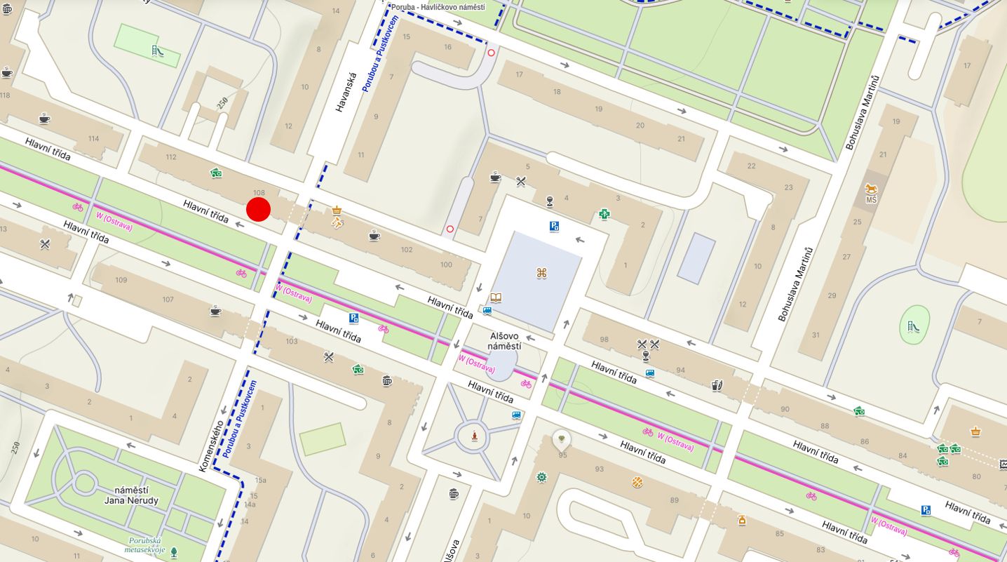 Mapka: Prodejna pe�iva a potravin SEVAL, Opavsk� 824/59 , Ostrava-Poruba