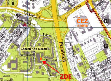 Mapka: Prodejna pe�iva SEVAL v obchodn�m are�lu Ural v Ostrav�-Z�b�ehu